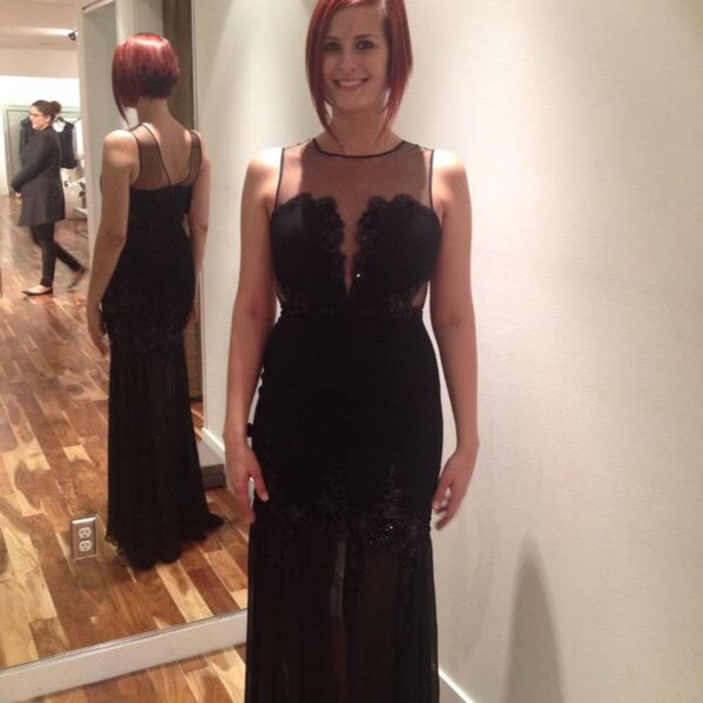 BCBG Black Evening Gown Size 6, Worn Once! - Picture 8 of 8